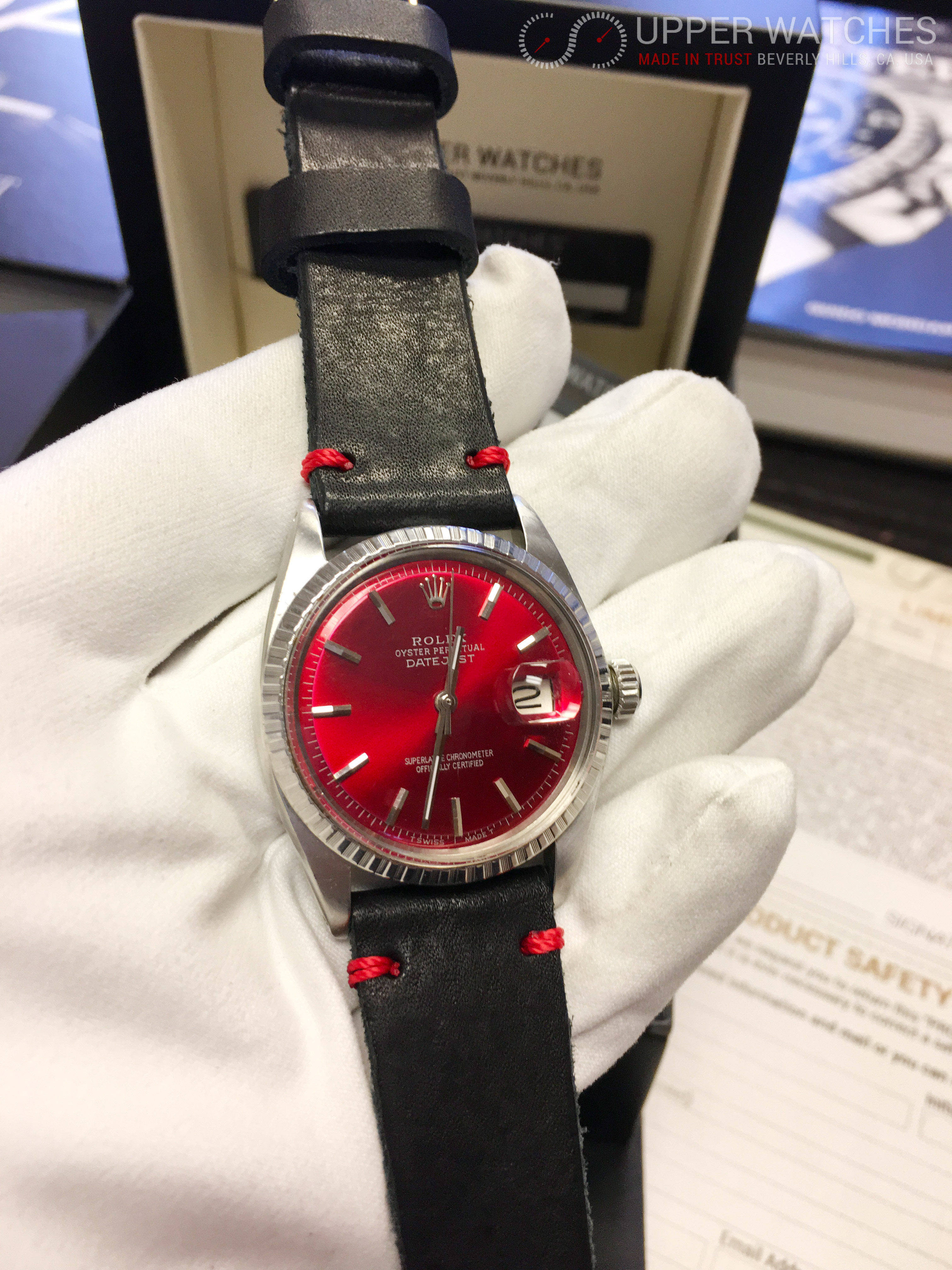 rolex datejust red dial
