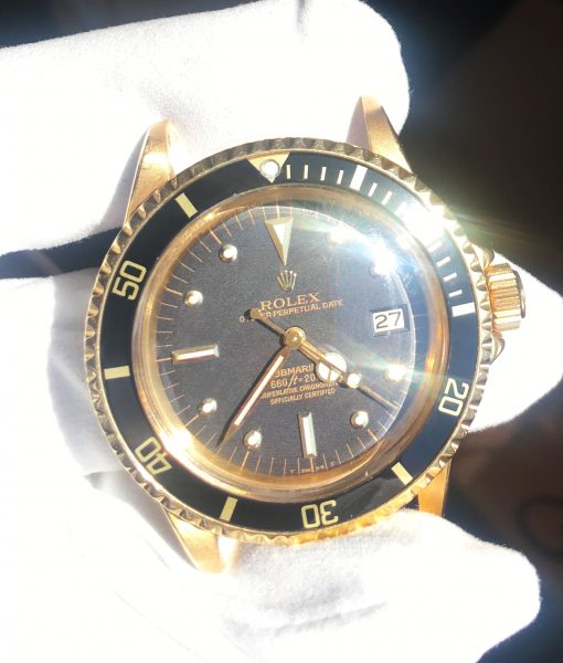 Rolex Submariner 1680 Gilt Black Nipple Dial 18k Solid Yellow Gold 1978