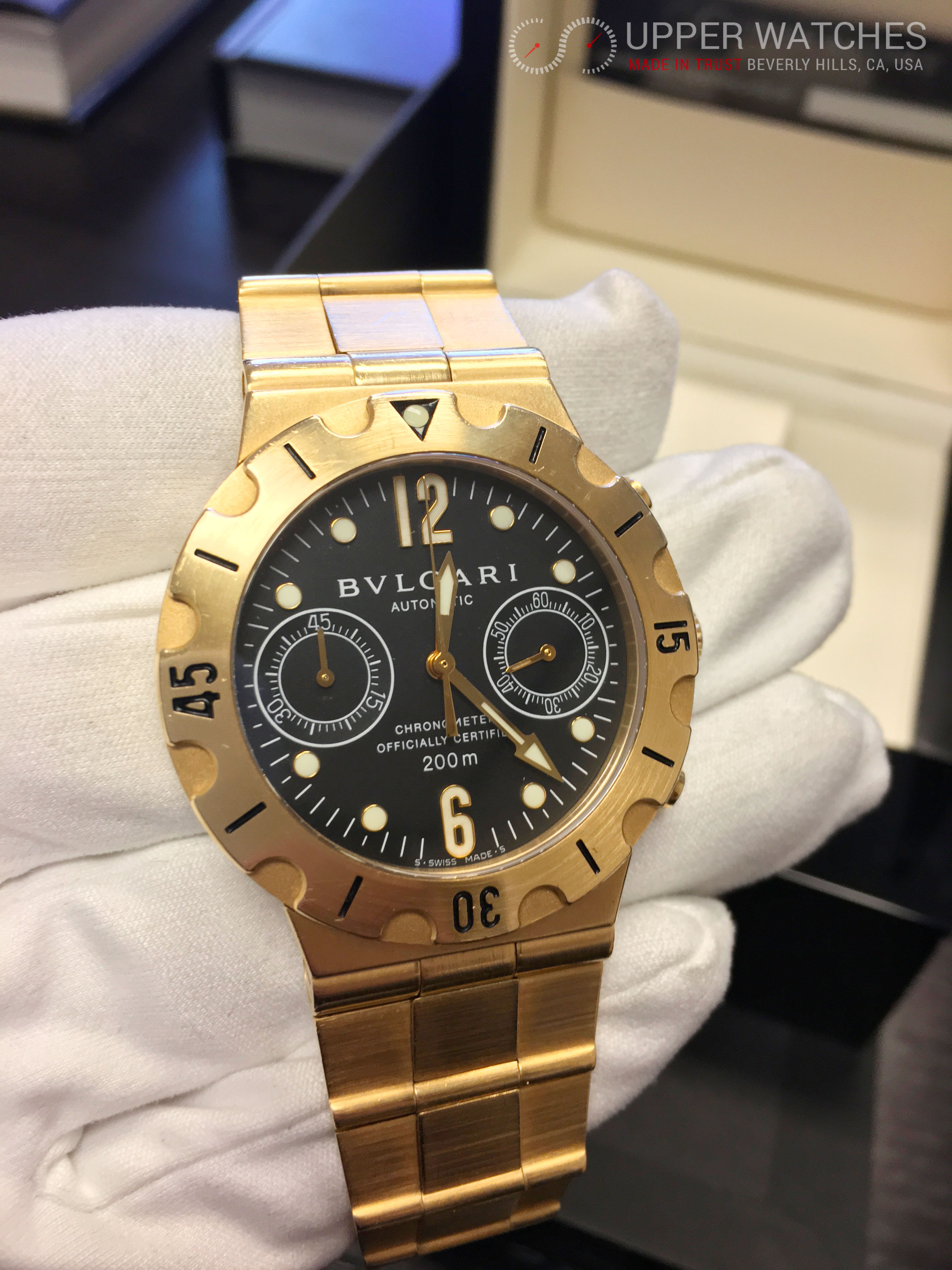 bulgari gold chronograph