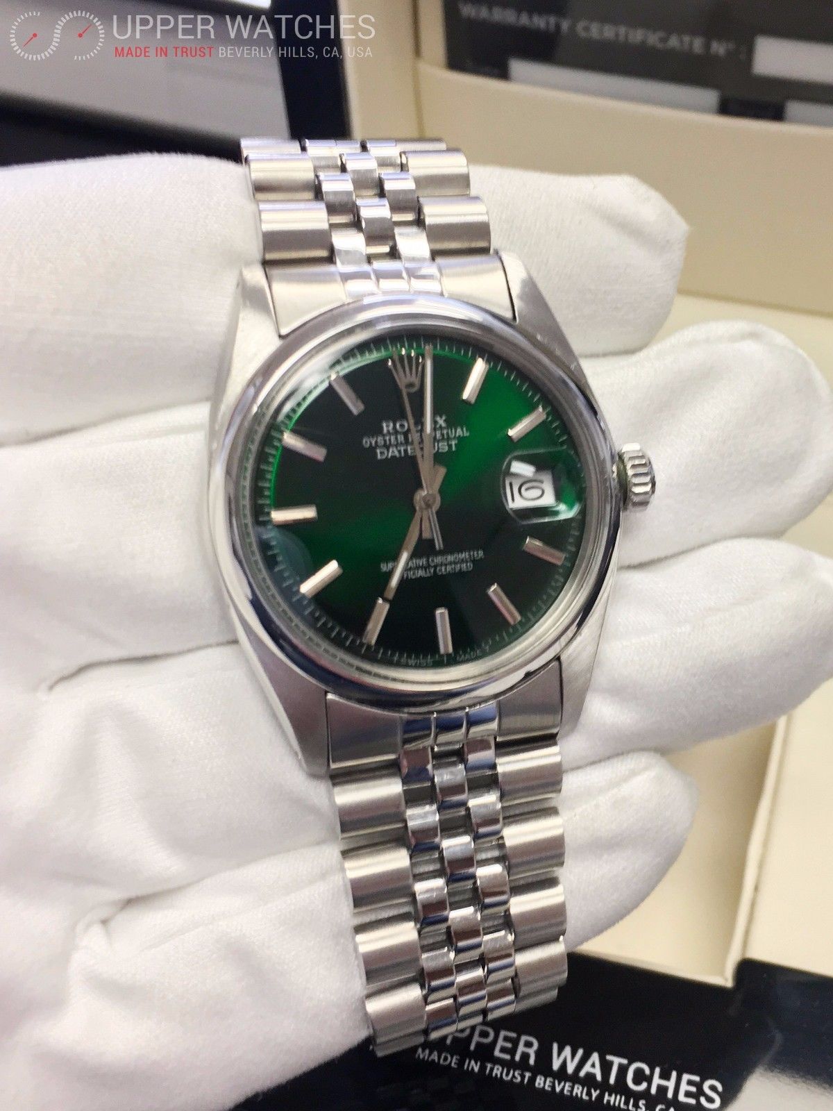 rolex green face datejust