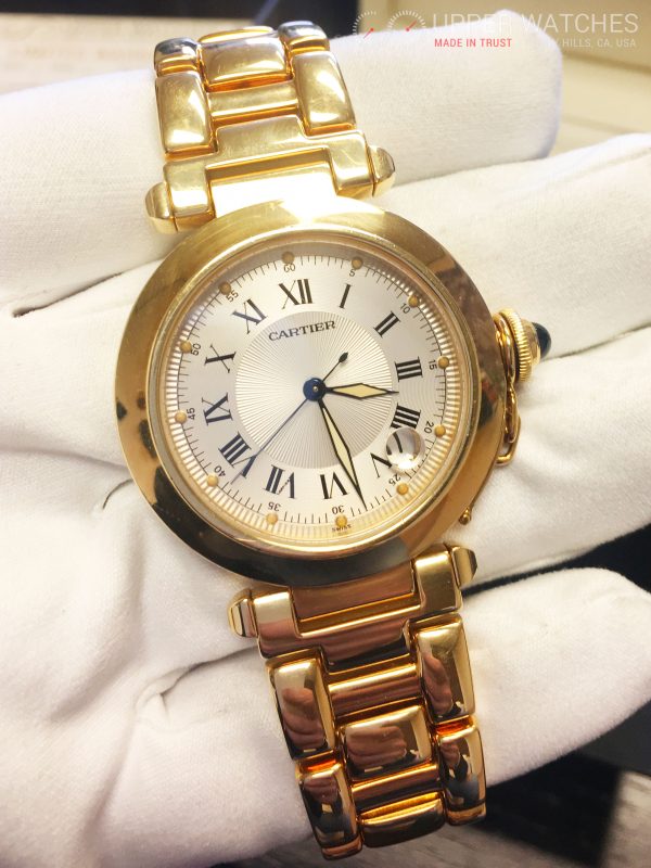 yellow gold cartier pasha watch