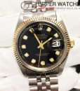 Rolex 1601 2 Tones Black Diamond Dial