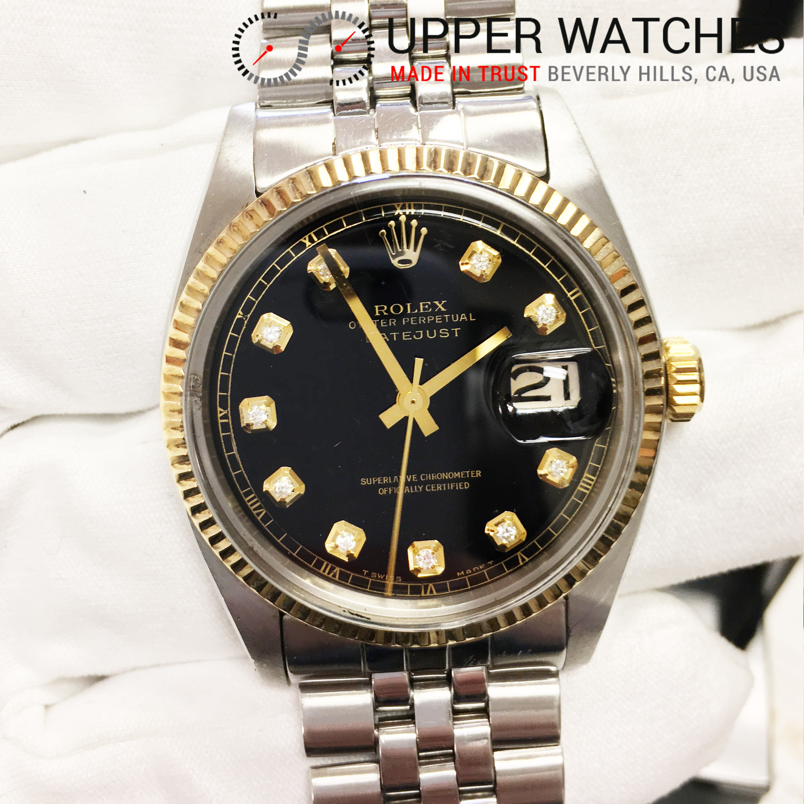 Rolex Datejust 1601 Black Diamond Dial - Upper Watches