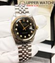 Rolex 1601 2 Tones Black Diamond Dial