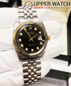 Rolex 1601 2 Tones Black Diamond Dial