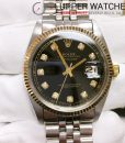 Rolex 1601 2 Tones Black Diamond Dial