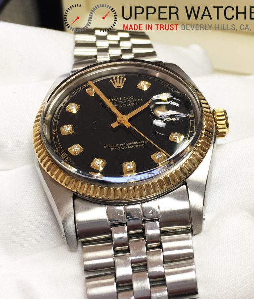 Rolex 1601 2 Tones Black Diamond Dial