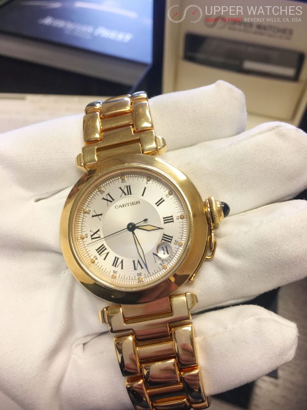 cartier pasha yellow gold watch