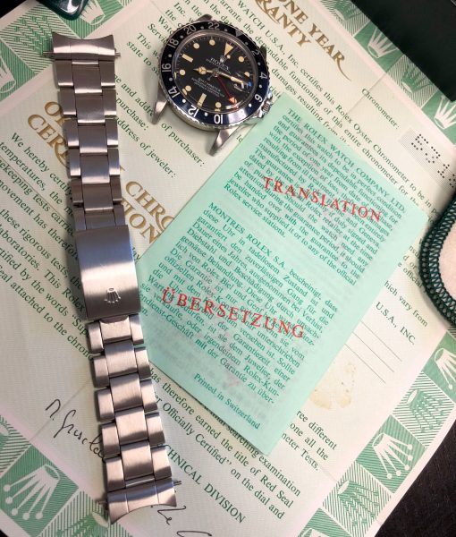 Rolex 1675 gmt master box and paper black insert