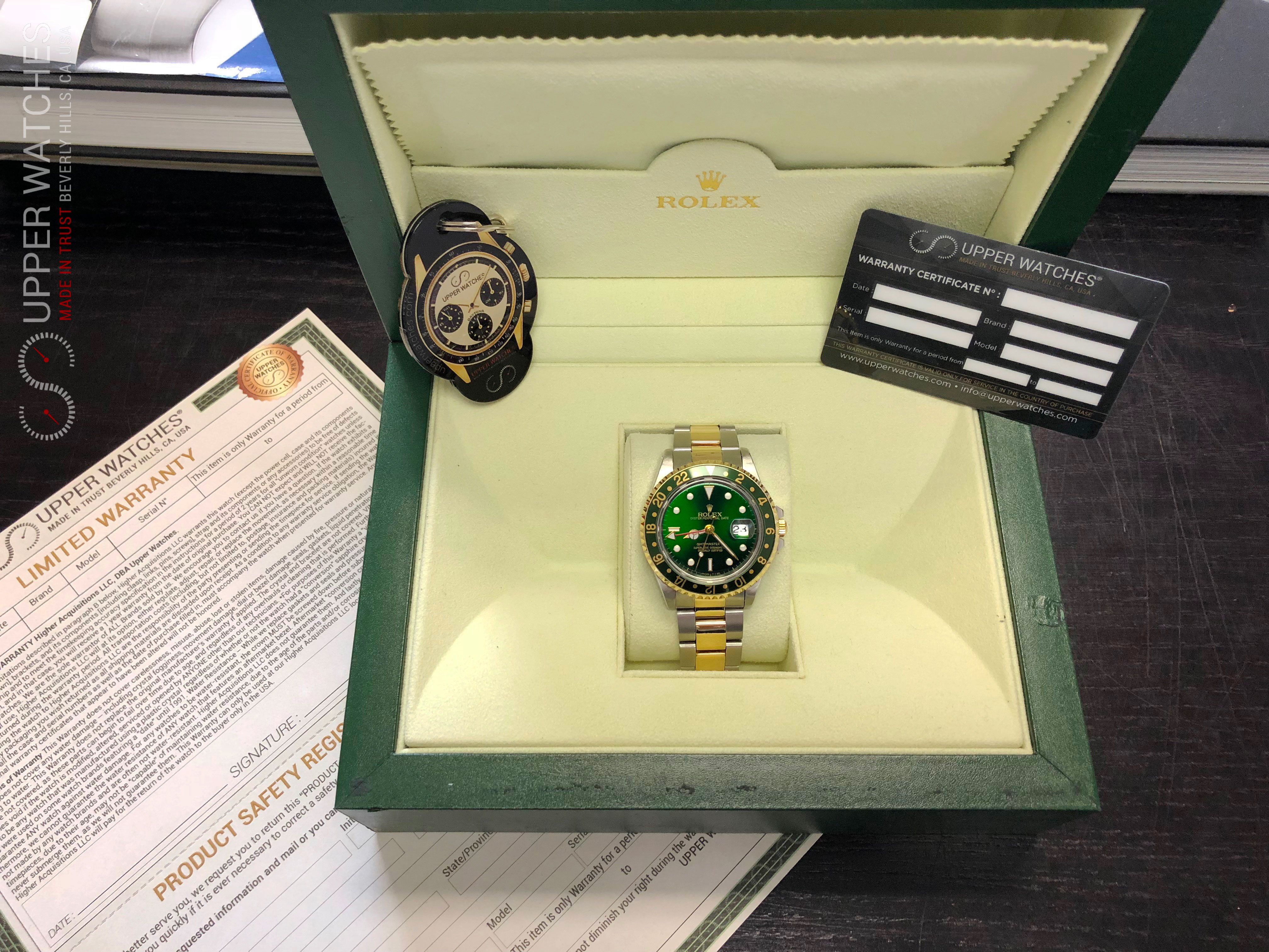 rolex gmt two tone green dial