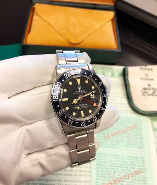 Rolex 1675 gmt master box and paper black insert