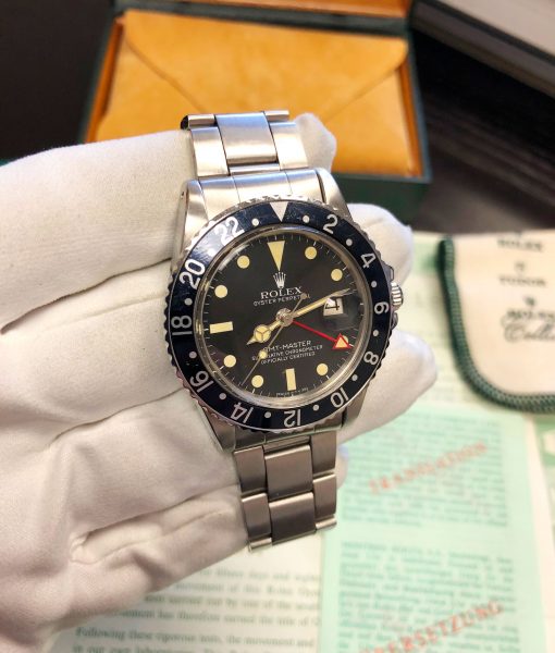 Rolex 1675 gmt master box and paper black insert