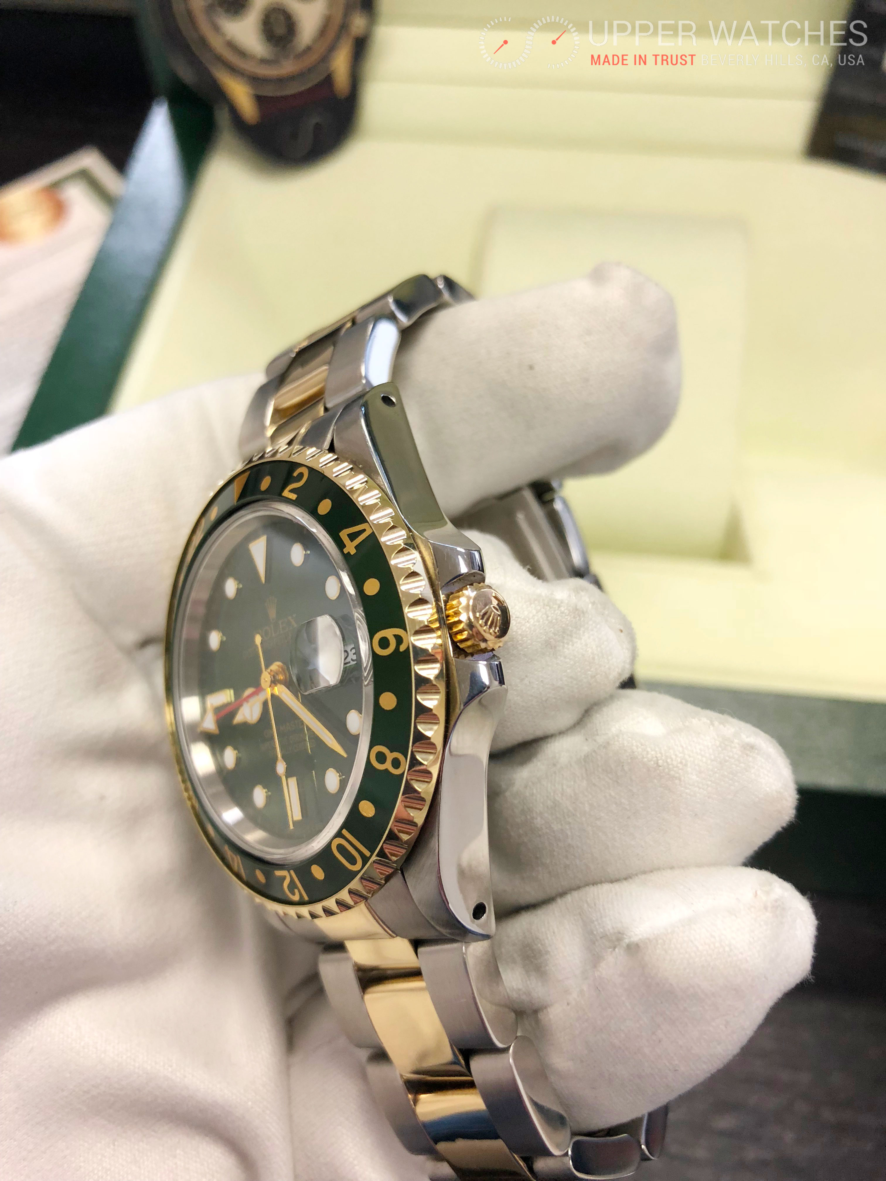rolex gmt two tone green dial