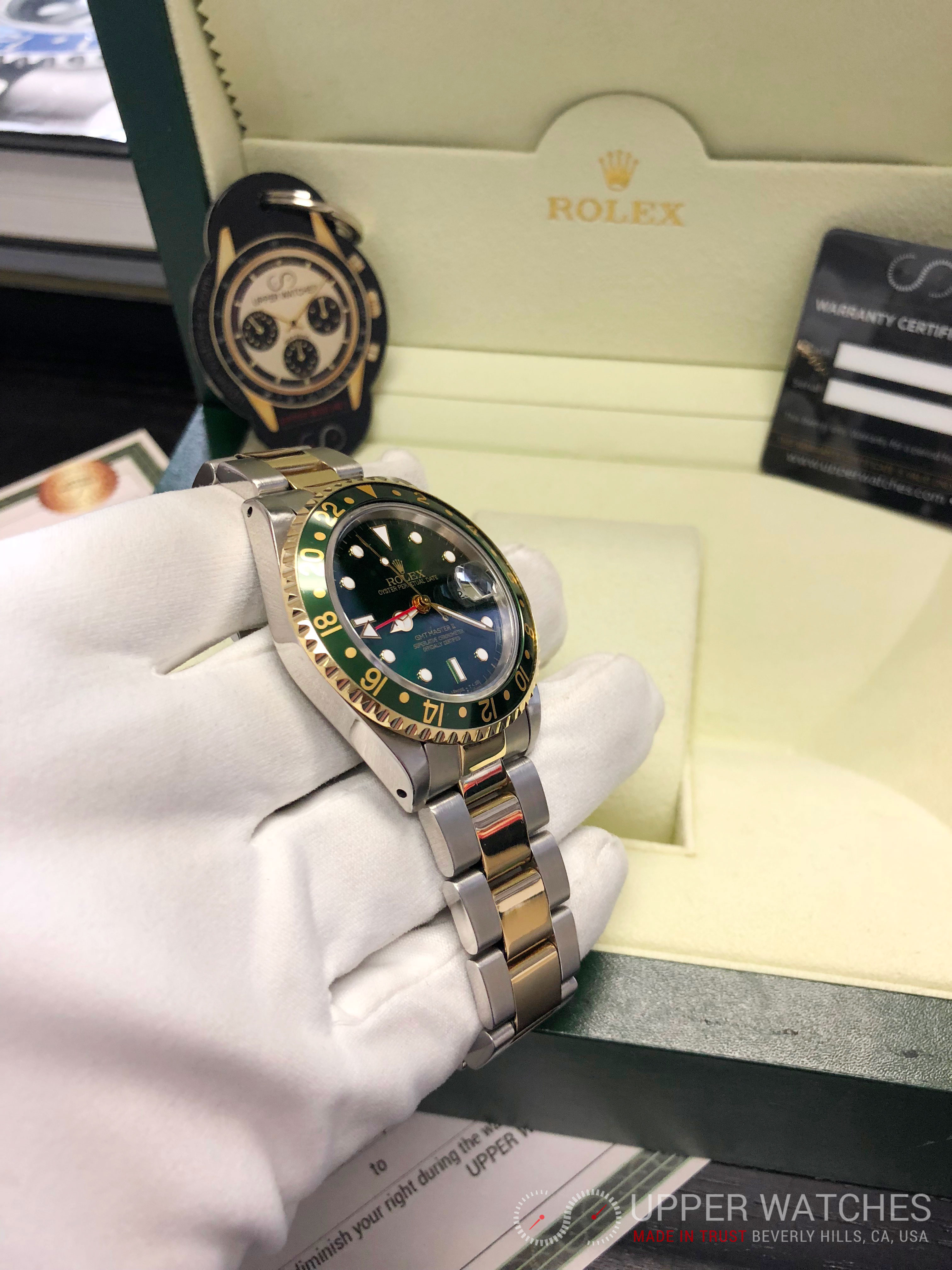 rolex gmt two tone green dial