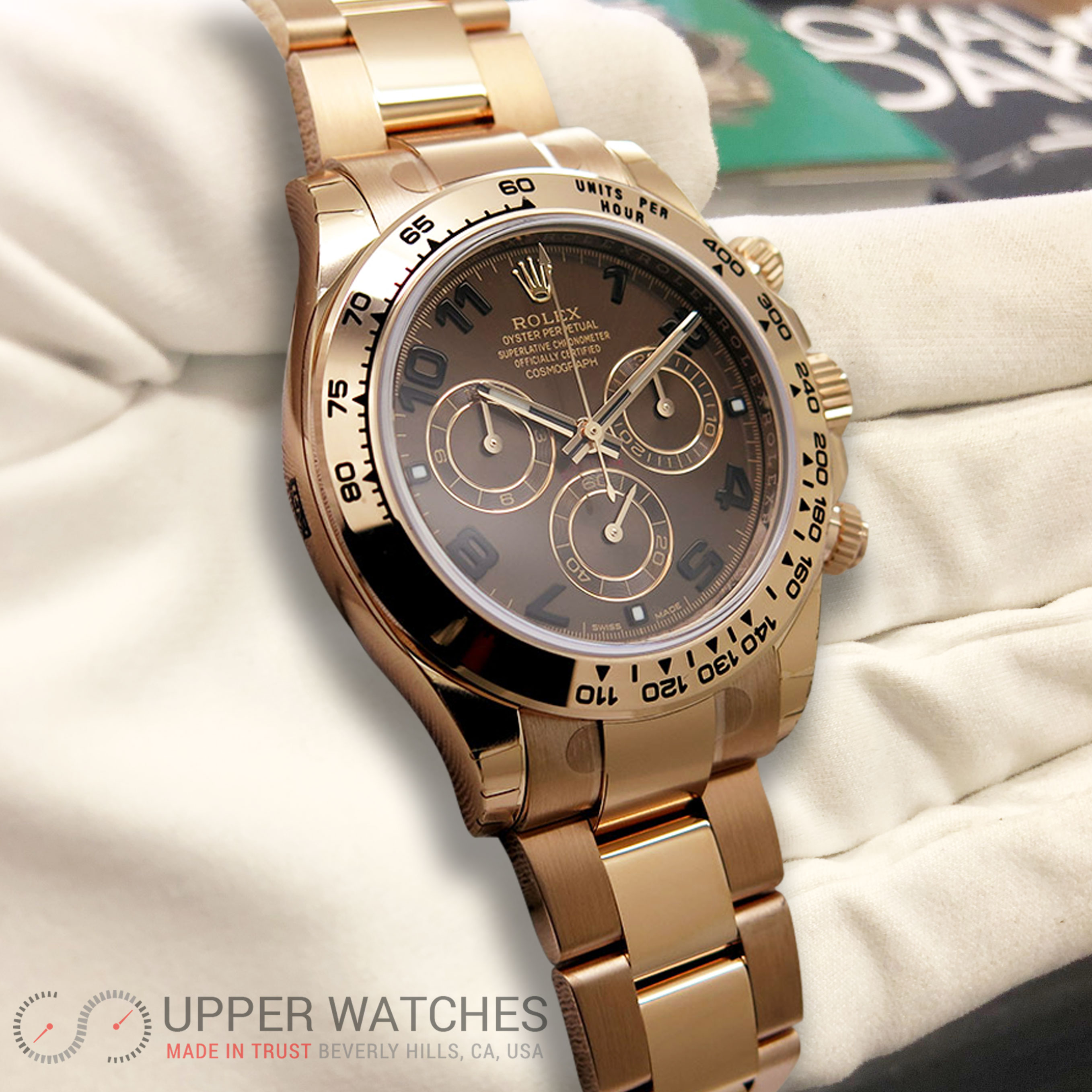 rose gold daytona chocolate dial