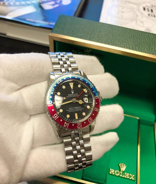 ROLEX 1675 GMT MASTER VINTAGE CIRCA 1967 with Box GORGEOUS Faded Pepsi Bezel