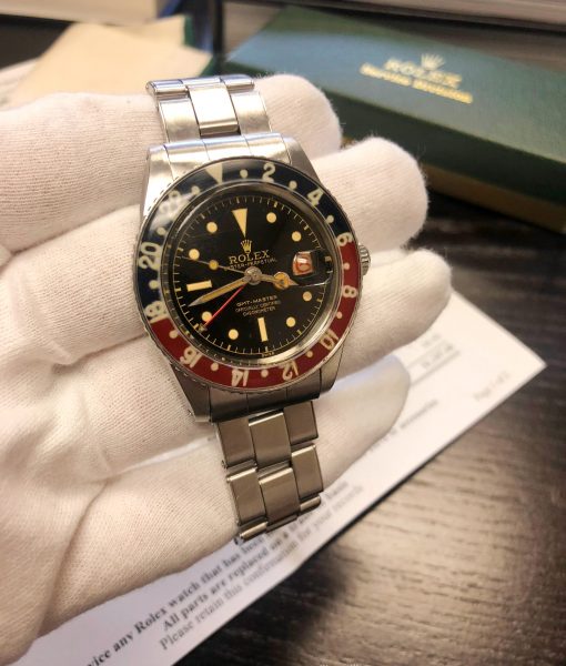 Rolex GMT MASTER 6542 Bakelit Bezel circa 1959 box and service papers