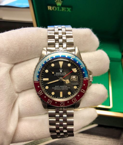ROLEX 1675 GMT MASTER VINTAGE CIRCA 1967 with Box GORGEOUS Faded Pepsi Bezel