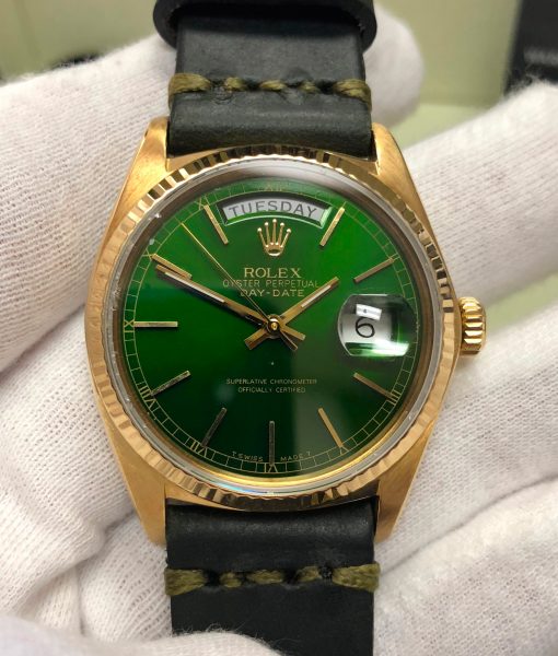 01-rolex-18038-gold-green-hulk-dial-leather-band-green