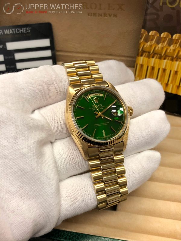 rolex oyster green gold