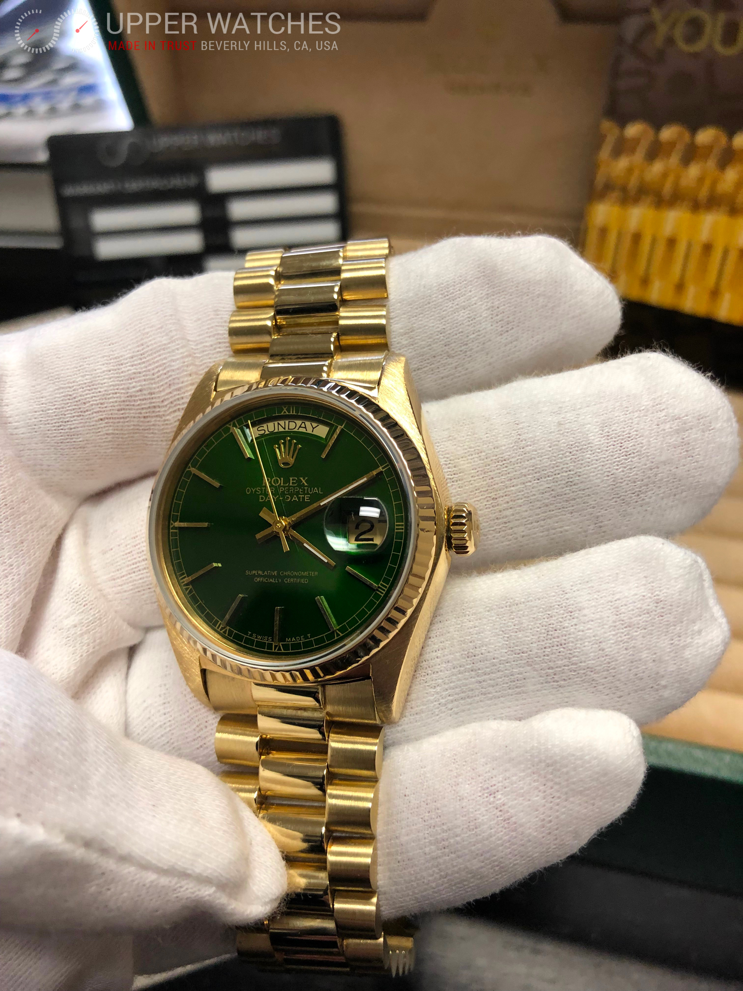 gold rolex green