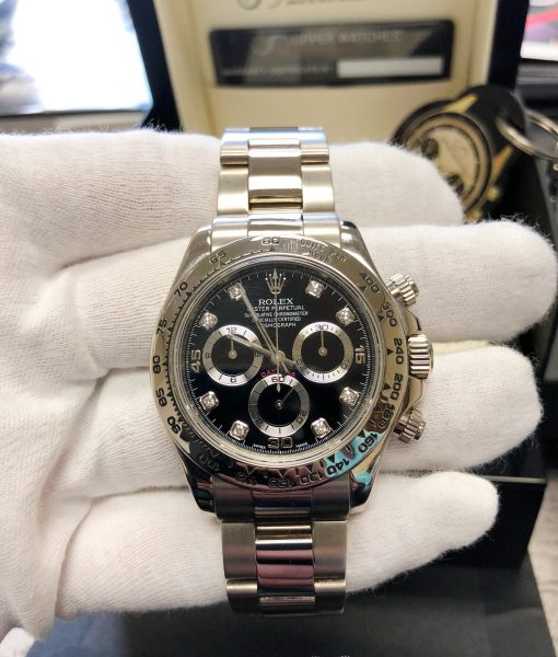 Rolex Daytona White Gold 116509 black diamond dial - Service papers