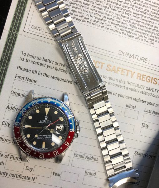 Rolex 1675 GMT MASTER PEPSI FADED INSERT OYSTER BAND Circa 1971